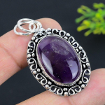 Sage Amethyst Gemstone Handmade 925 Sterling Silver Jewelry Pendant 2.01 l0a59