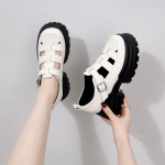 Suvised rooma sandaalid Briti stiilis nahast kingad naiste platvormi k&otilde;rgust suurendavad &otilde;&otilde;nsad k&otilde;ik sobivad p&auml;ssid platvorm 34