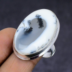 Dendrite Opal Gemstone 925 Sterling Silver gift Jewelry Ring Size 9 t8J22