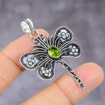 Peridot Gemstone Handmade 925 Sterling Silver Jewelry Pendant 2.21 b3m46