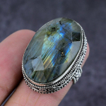 Labradorite Gemstone Handmade 925 Sterling Silver Gift Jewelry Ring Size 8 v7v66