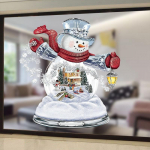 Lumememm J&otilde;uluvana Seinaklambrid Kleebised Muusikakarp J&otilde;ulukleebised Akna Klaaskaunistus Veekindlad Kleebised Snowman