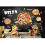 3D pitsatapeet Pizza seinamaalingud pitsapoe suupistepoe jaoks 3D k&ouml;&ouml;gi suur pitsatapeet 200 cm(W) x 140 cm(H)