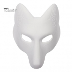 Cosplay Fox Masque elastse ribaga &uuml;hev&auml;rviline DIY maalimine karnevali pidu ballil maskeraad Halloweeni kost&uuml;&uuml;m looma kujuga n&auml;opadi valge
