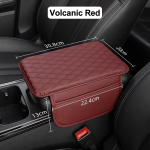 Auto k&auml;etoe padi PU-nahast m&auml;luvaht keskkonsool k&auml;etoe padja k&auml;etoe kaitsekate 2 hoiutaskuga k&auml;etoe toega With Side Pocket punane
