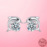 Kuumad 925 h&otilde;bedased r&otilde;ngask&otilde;rvar&otilde;ngad h&otilde;bedast jalaj&auml;ljega Dolphin Geometry Hoop k&otilde;rvar&otilde;ngas naistele naiste moe ehete tegemine kingitus