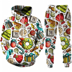 S&uuml;gis Talv Meeste H&auml;id J&otilde;ule Kapuutsiga Dressipluus Komplekt Joonisfilm J&otilde;uluvana R&otilde;ivad Meeste Mood Kapuutsiga Mantel Pullover Vabaaja T&auml;navar&otilde;ivad 3XL