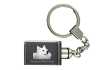 American Eskimo Dog, American Spitz - Crystal key ring with dog photo, illuminated key ring, unique gift by Art-Dog brand