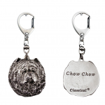 Chow Chow - Silver-plated key ring with a dog in a gift box, handbag decoration, backpack pendant by Art-Dog brand