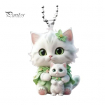 Rippuv autokaunistusega j&otilde;ulupuu ripats koos kaelapaelaga Lihtne riputada kassikujuline disain Tahavaatepeegli rippkaunistus Auto interj&ouml;&ouml;ri tarvikud Cat