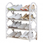 Sissep&auml;&auml;su jalatsiriiul 4 tasandit eemaldatav, suure mahutavusega, suure kandev&otilde;imega, paksendatud terastoruga tall, allapoole kodu sissep&auml;&auml;su jalats valge