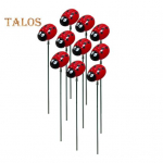 10 tk Lepatriinu Garden Stake ilmastikukindel Heavy Duty v&auml;lis&otilde;ue &otilde;ue muru 3D lille-seene mesilase naaskliga kaunistus punane