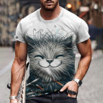 Suvine Meeste T-s&auml;rk 3D Prindiga Naljakas Animal Street vabaaja l&uuml;hikeste varrukatega multikas T-s&auml;rgid Mood T&auml;navar&otilde;ivad Meeste Meeste riided L