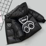 Talvine laste tuulekindel ja soe sulejope Laste sulejoped T&uuml;drukutele Kapuutsiga Paksud valged pardi sulemantlid Lastele Poistele Parkad &Uuml;ler&otilde;ivad 110cm must