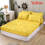 Elastne liibuv leht s&uuml;gavate taskutega, tr&uuml;kitud harjatud mikrokiust madratsikatete komplekt 2*Pillow case must