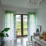 (Seitsep&auml;ev)Lehed l&auml;bipaistva kardina t&uuml;lli aknat&ouml;&ouml;tlus Voile Drape Valance 1 paneelikangas lilla