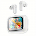 Nutika puuteekraaniga aktiivsed m&uuml;rasummutavad k&otilde;rvaklapid ANC, TWS True Wireless Ear Buds k&otilde;rvaklapid valge