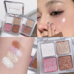 4 v&auml;rvi Diamond Highlighter Puudripalett Glitter N&auml;okontuur Brighten Meik L&auml;ikiv Valgustav Kosmeetika