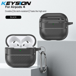 KEYSION P&otilde;rutuskindel &uuml;mbris AirPods 4 jaoks, s&uuml;sinikkiust tekstuuriga pehme TPU silikoonist Bluetoothi ​​k&otilde;rvaklappide kate AirPods 4th jaoks for AirPods 4