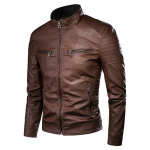 Meeste s&uuml;gisene p&otilde;hjuslik vintage nahktagi Mantel Meeste Kevadriietus Disain Motor Biker Pocket Pu Nahkjakk Meeste M