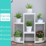 Bahengi mitmekihiline plastikust lillepottide riiul r&otilde;dule ja elutuppa 6-layer round valge