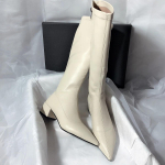 Uued s&uuml;gistalvised k&otilde;rged saapad terava ninaga naistele, paksu pumbaga, mood Naistele k&otilde;rge p&otilde;lvega t&otilde;mblukuga kingad naistele elegantsed saapad Botas Zapatos 35 must