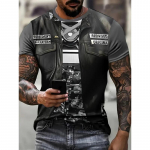 Fake Vest Jope muster Prindi T-s&auml;rgid meestele 3D Uudsus Suvine Hip Hop Trend Top Mood Oversized Cool Street Meester&otilde;ivad 2XL