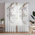 2 tk Lilleprindiga L&otilde;ngakardin, Tunneliga Aknakatte Magamistuppa, Kontorisse, K&ouml;&ouml;ki, Elutuppa, Kabinetti, Kodukaunistus W120X270H(cm)x2Pcs&Hook