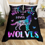 Hunditekkikate komplekt Queen Lastele Teismelistele Mikrokiud Loomateema Lumihundi Muster Tekikate Metslooma Prinditud Voodipesu Komplekt EU single(135x200cm)