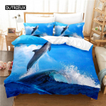Pingviinide Voodipesukomplekt Tekikotikomplekt 3D Voodipesu Digitaaltr&uuml;kk Voodipesu Queen Size Voodipesukomplekt Moedisain EU single(135x200cm)