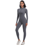 Nessaj T&otilde;mblukuga Fitness Jumpsuit Body Training Jooga Jumpsuit Naiste J&otilde;usaalitantsu &Uuml;hes t&uuml;kis kost&uuml;&uuml;m Seksikas Push Up Spordi&uuml;likond M tumehall v&auml;rv