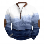 Meeste Retro Casual gradienttr&uuml;kiga kampsun S