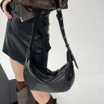 Croissant Croissanti kott Crossbody Ehtne nahk Premium Naiste kott Ni&scaron;istiil Veisenahast &Otilde;la-kaenla kott must