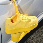 Naiste laua kingad kevad suvi 2025 uus paksu p&otilde;hjaga saiapael k&otilde;rgemad spordijalatsid vabaaja &uuml;hev&auml;rvilised moesneakerid 35 kollane