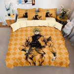 Anime JoJo Bizarre Voodipesu komplekt, Seiklus Jotaro Kujo Voodipesu komplekt, JoJo Tekikott Padjap&uuml;&uuml;r Voodi Lapsed T&auml;iskasvanud 135x200cm 2pcs