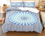 Boheemlaslik ps&uuml;hhedeelne mandala mustriga tekikott ja padjap&uuml;&uuml;rikomplekt Voodipesu T&auml;iskasvanule Lastele Voodikomplekt Tekikate 1 tekiga 2 padjap&uuml;&uuml;rikotiga EU single(135x200cm)