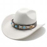 L&auml;&auml;ne-kauboi viltk&uuml;bar Tiibeti silindrik&uuml;bar T&uuml;rkiissinine Aksessuaarid S&uuml;gis- ja Talvine dž&auml;ssim&uuml;ts, seemisnahast m&uuml;ts M（56-59cm）