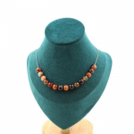 Pierres et Min&eacute;raux. Collier 15 perles Agate de R&ecirc;ve 8 mm. Chaine en acier inoxydable Collier femmes, hommes. Taille personnalisabl