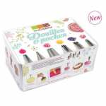Coffret &agrave; p&acirc;tisserie - 6 douilles inox et poches jetables