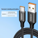 Greenlink 5A Type-C punutud 2m laadimiskaabel, 40W kiirlaadimine Androidile, sobilik Hiinale. 0.25 meters must