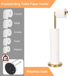 Eraldiseisev tualettpaberi hoidik koos raske aluse roostevabast terasest alusega must/nikkel/kuld/kroom, kaasaegne must