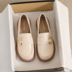 Paksu tallaga naiste uued kevad- ja s&uuml;gishooaja retro tasap&otilde;hjalised v&auml;ikesed nahkkingad Briti stiilis pehme tallaga paksu kontsaga vabaajajalatsid 35 must