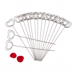 50 x Silver Photo Card Picture Memo Paper Note Display Clip Holders Love Heart Shape