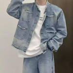 Meeste Kevad-S&uuml;gis Korea Stiilis Denim Jakk - Trendikas, Vabaaja, K&otilde;ikega Sobiv Teismeliste &Otilde;pilaste Riided M must