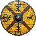 Keskaegne Viking Shield Norse Aukartust&auml;ratav kiire Disainer Battleworn 60,96 CM puidust raudkilp kodu sisekujunduseks