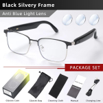 CLLOIO Juhtmeta Bluetoothi ​​nutiprillid Meeste M&uuml;oopia Retseptiga fotokroomsed p&auml;ikeseprillid Naistele Anti Blue Ray lugemisprillid +300