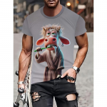 Lammas Eesel Lehm Siga 3D-tr&uuml;kiga T-s&auml;rk Meestele Naljakas Loomagraafikaga T-s&auml;rgid Mood Vabaaja Naiste Suur Suurusega &Uuml;mara Kaelusega Topid Teesid S