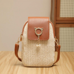 Chic Straw Crossbody telefonikott Pearl Tutsiga Mitmek&uuml;lgne Urban Neutral &Otilde;lakott mustjasvalge