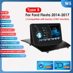 Ossuret 2din Android Autoraadio Ford Fiesta 2009 - 2017 jaoks Autoraadio Multimeedia Video M&auml;ngija GPS Navigatsioon Peaseade Carplay 4G WIFI Intelligentne DVR W5 C 8Core 4G 64G AI