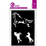 Pochoir adh&eacute;sif - Chevaux - 12x18 cm - Ki-Sign Non Pertinent
